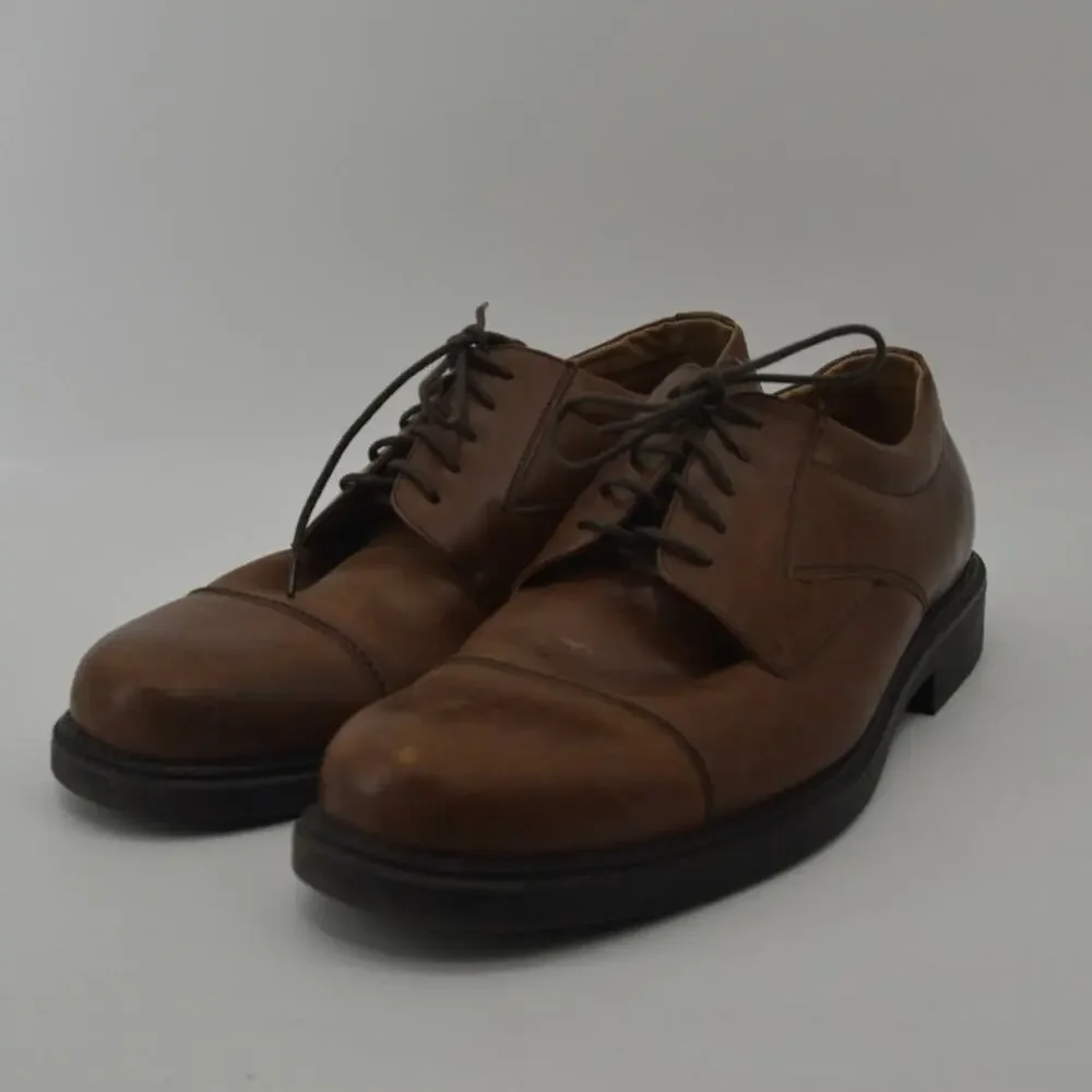 Borelli Brown Men's Oxford Lace Up Leather Round Toe Size 11